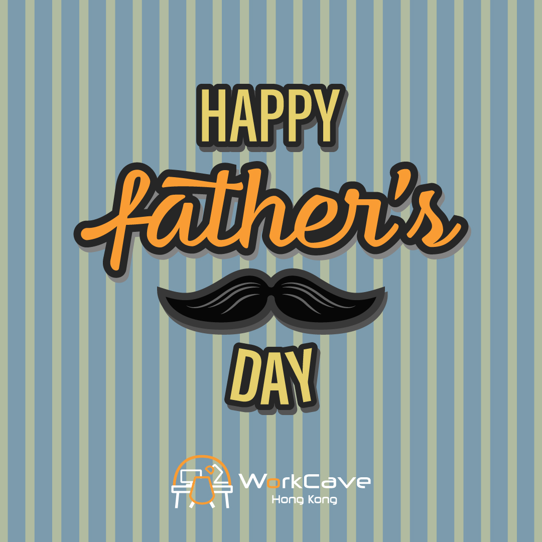Happy Father's Day with striped background and moustache